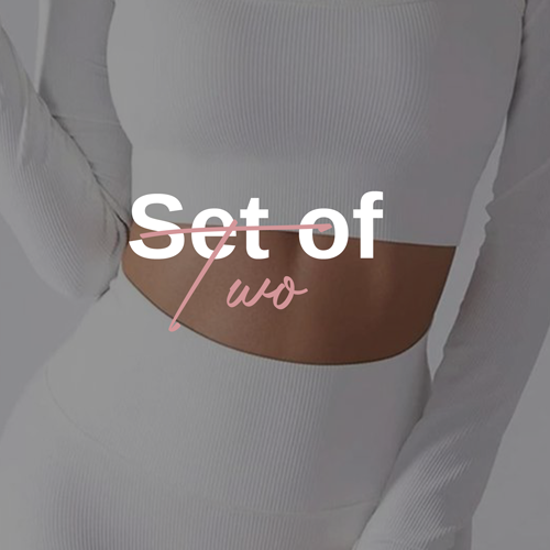 مجموعة شورت للسيدات بخصر عالي ( قطعتين )